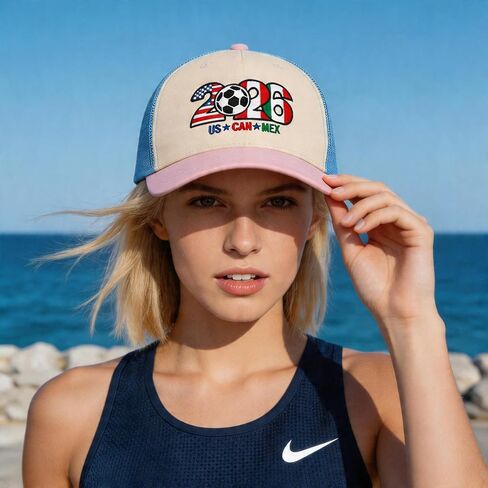 USA, CAN, MEX 2026 World Soccer Fan Hat–Host Countries Embroidered Baseball Cap, Trucker Hat for Men & Women in Saudi Arabia
