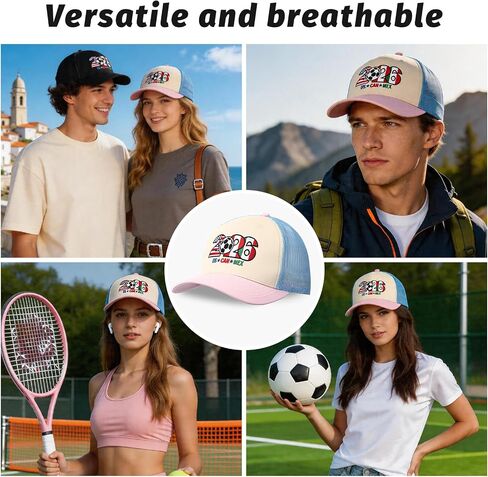 USA, CAN, MEX 2026 World Soccer Fan Hat–Host Countries Embroidered Baseball Cap, Trucker Hat for Men & Women in Saudi Arabia