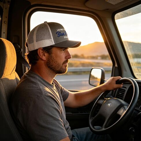 Living On that Blue Collar Dollar Hat, Blue Collar Hat, Funny Adjustable Breathable Mesh Baseball Cap in Kuwait