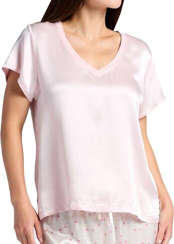 PJ Harlow Satin V-Neck Tee in Saudi Arabia
