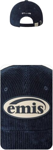 Corduroy Baseball Cap Logo Adjustable Unisex Casual Streetwear Hat Navy in Saudi Arabia