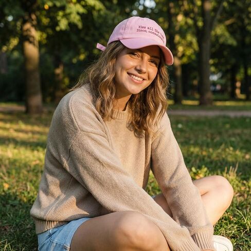 Kiss All the time Embroidered Trucker Hat Women Harry Merch Baseball Concert Cap Pink in Saudi Arabia