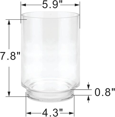 6" Wide Clear Glass Hurricane Candle Holder with Pedestal, Footed Decorative Vase for Pillar Candles, Cylinder Candleholder, Clear Glass Vase, for Mantels, Tabletops, Centerpieces, Entryways, Shelves in Saudi Arabia