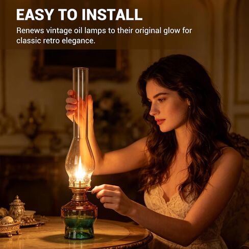 Oil Lamp Chimney 3 Inch Base by 14 Inch Height, Clear Glass Replacement Globes & Shades for Old Oil Lamps and Hurricane Kerosene Lamp (14 Inch Tall, 1 Pcs) in Saudi Arabia