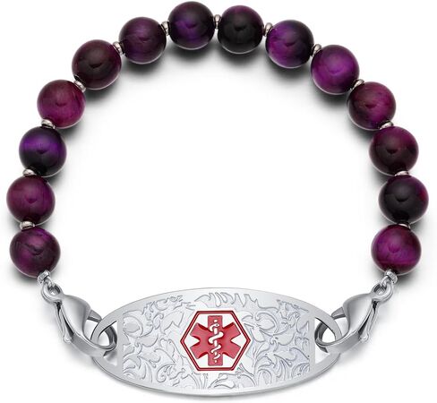 Personalized Medical Alert Bracelets for Women Free Engraving, Stainless Steel Medical ID Bracelet for Women in Saudi Arabia