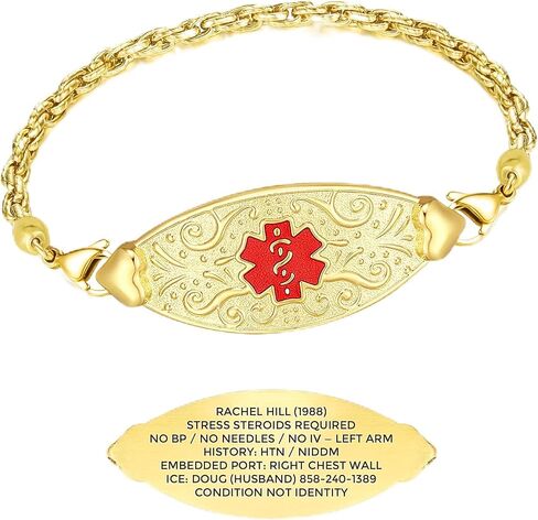 Divoti Custom Medical Alert Bracelet for Women – Elegant Stainless Steel ID Jewelry – Free 6-Line Personalized Engraving – Fits 6.25 to 8.75" – Emergency MedicAlert for Diabetes, Blood Thinner, Pacemaker & Fall Risk | Style in Saudi Arabia