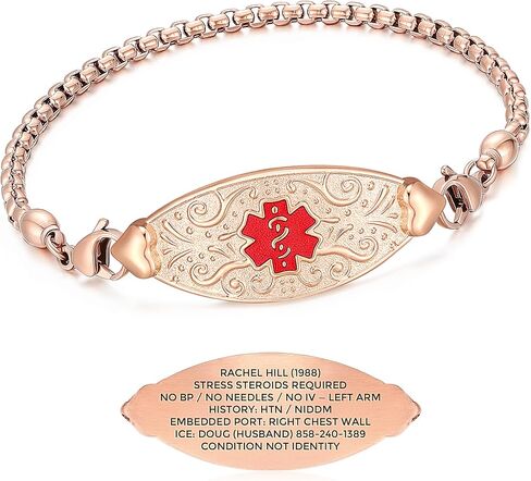 Divoti Custom Medical Alert Bracelet for Women – Elegant Stainless Steel ID Jewelry – Free 6-Line Personalized Engraving – Fits 6.25 to 8.75" – Emergency MedicAlert for Diabetes, Blood Thinner, Pacemaker & Fall Risk | Style in Saudi Arabia
