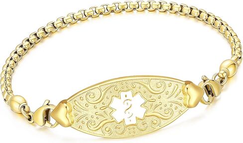 Divoti Custom Medical Alert Bracelet for Women – Elegant Stainless Steel ID Jewelry – Free 6-Line Personalized Engraving – Fits 6.25 to 8.75" – Emergency MedicAlert for Diabetes, Blood Thinner, Pacemaker & Fall Risk | Style in Saudi Arabia