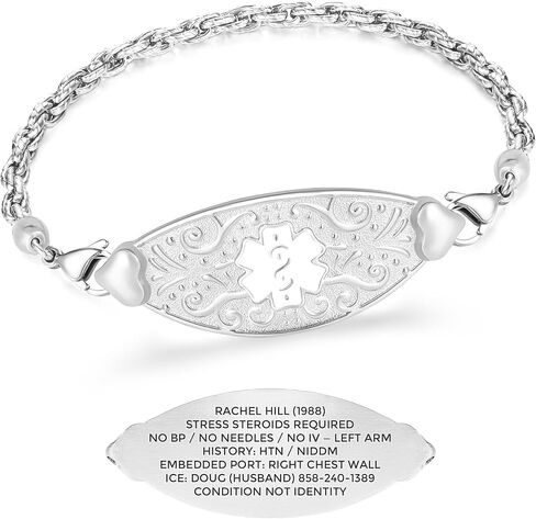 Divoti Custom Medical Alert Bracelet for Women – Elegant Stainless Steel ID Jewelry – Free 6-Line Personalized Engraving – Fits 6.25 to 8.75" – Emergency MedicAlert for Diabetes, Blood Thinner, Pacemaker & Fall Risk | Style in Saudi Arabia