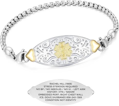 Divoti Custom Medical Alert Bracelet for Women – Elegant Stainless Steel ID Jewelry – Free 6-Line Personalized Engraving – Fits 6.25 to 8.75" – Emergency MedicAlert for Diabetes, Blood Thinner, Pacemaker & Fall Risk | Style in Saudi Arabia