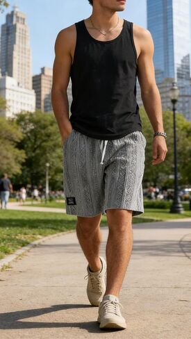 LOVESHOOT Mens Shorts Casual Summer Beach Shorts Cargo Short Loose Fit with Side Pockets for Vacation in Saudi Arabia