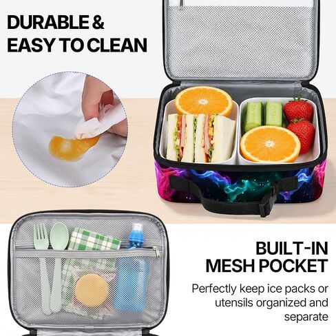 Gamer Boys Lunch Bag - Kids Lunch Box for Boys & Girls,Insulated Video Game Lunchbox with Adjustable Shoulder Strap & Name Tag,Reusable Portable Lunchbox for School Picnic Hiking in Saudi Arabia