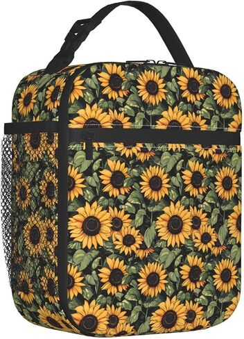 Sunflower Lunch Box for Women Kids Girls Men Insulated Lunch Bag Lunchbox Adults Lunch Tote Bags Reusable Cooler for Work Office School Picnic Travel in Kuwait