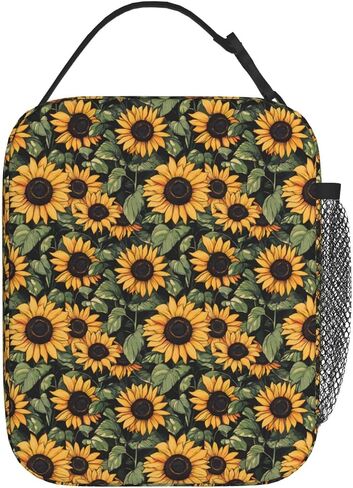 Sunflower Lunch Box for Women Kids Girls Men Insulated Lunch Bag Lunchbox Adults Lunch Tote Bags Reusable Cooler for Work Office School Picnic Travel in Kuwait