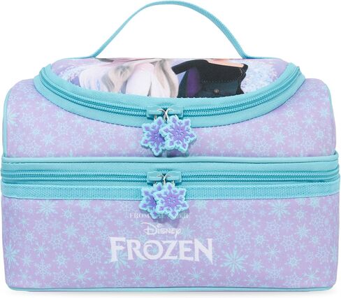 Get Trend Disney Frozen Girls Reusable Insulated Lunch Bag, Lightweight 3L Cooler Bag, Dual Compartment with Handle, Fits Kids Lunch Box for School, Picnic, Elsa Anna Gifts for Girls (Purple Frozen) in Kuwait