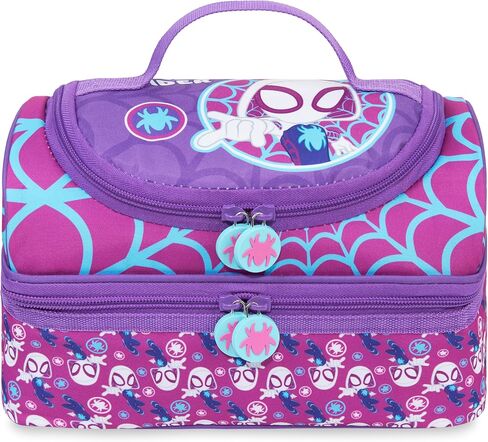 Get Trend Disney Frozen Girls Reusable Insulated Lunch Bag, Lightweight 3L Cooler Bag, Dual Compartment with Handle, Fits Kids Lunch Box for School, Picnic, Elsa Anna Gifts for Girls (Purple Frozen) in Kuwait