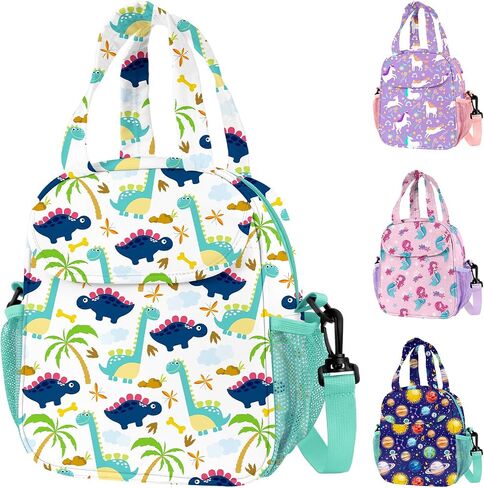 Lunch Bag for Kids Insulated Lunch Boxe for Girls Boys Small Reusable Cooler Tote Lunchbox Back to School Cute Lunchbag for Teens (space) in Saudi Arabia