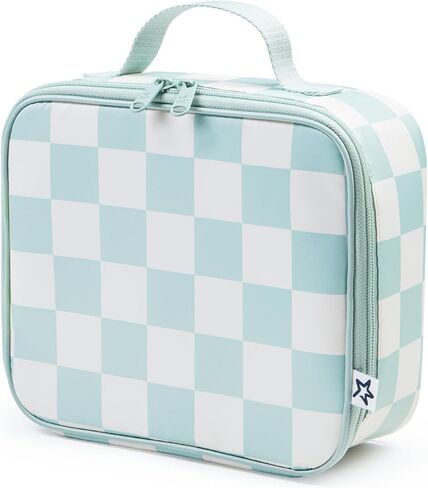 Tiny Twinkle Insulated Lunch Box for Girls and Boys | Durable and Reusable for School & Travel | Ages 3 and Up | Waterproof and Easy to Clean | PFAs and BPA Free（Sage Checkers） in Kuwait