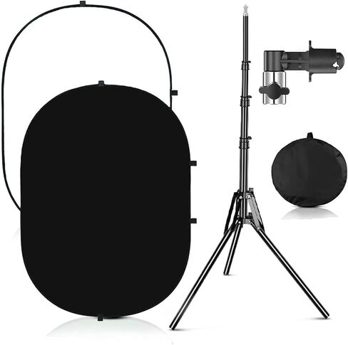 3.3x5ft/1x1.5m Chromakey Green Blue Backdrop with 6.23ft Stand, 2-in-1 Green Screen and Blue Screen Collapsible Reversible Pop-Up Background Panel for Photography, Live Streaming, Video Shooting in Saudi Arabia