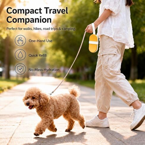 Portable Pet Bowl with Water Bottle and Food Container | Leak-Proof Collapsible Dog Cat Travel Feeder for Outdoor Adventures, Hiking, and Camping (Blue) in Saudi Arabia