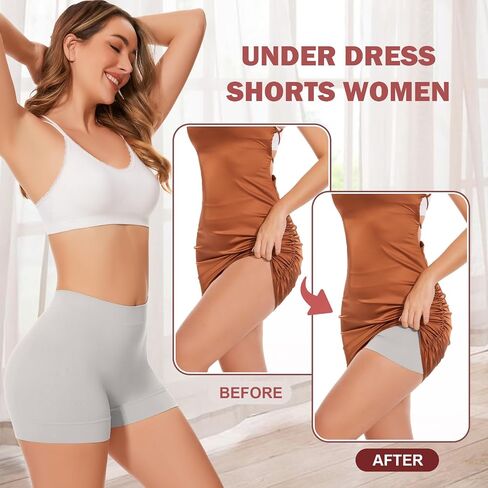 UUMIAER 3 Pack Slip Shorts for Under Dresses, Anti Chafing Women Boyshort Shapewear Yoga Shorts, Size M in Saudi Arabia