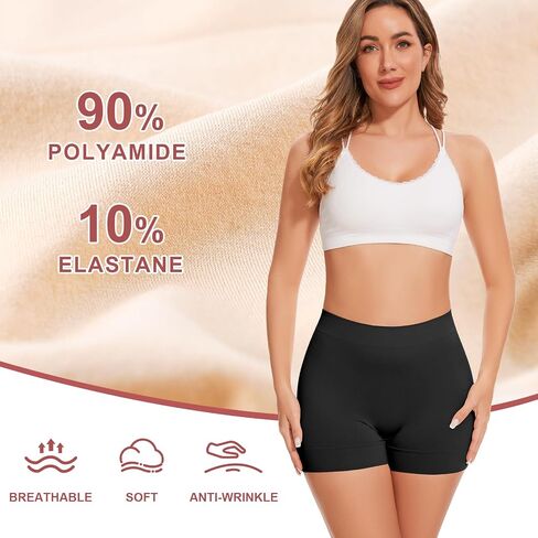 UUMIAER 3 Pack Slip Shorts for Under Dresses, Anti Chafing Women Boyshort Shapewear Yoga Shorts, Size M in Saudi Arabia