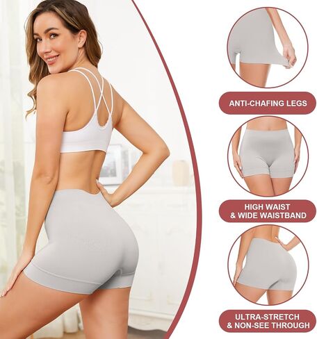 UUMIAER 3 Pack Slip Shorts for Under Dresses, Anti Chafing Women Boyshort Shapewear Yoga Shorts, Size M in Saudi Arabia