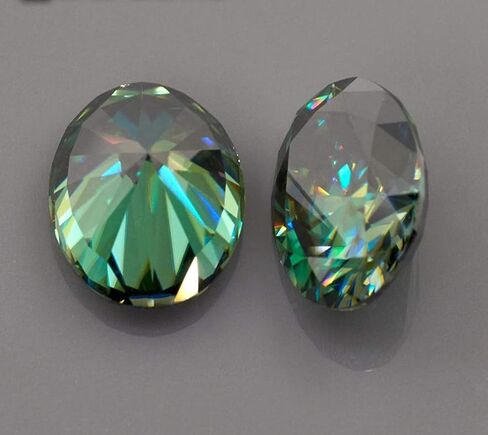 Loose Moissanite 3 CT Oval Cut Green Moissanite Diamond Loose Stone for Engagement Ring, Earring, Pendant, Bracelet, Jewelry for Women, Gifts in Kuwait