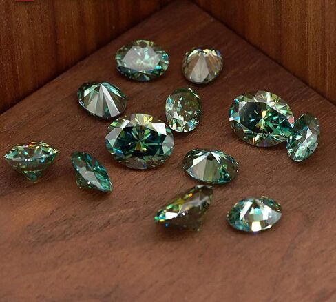 Loose Moissanite 3 CT Oval Cut Green Moissanite Diamond Loose Stone for Engagement Ring, Earring, Pendant, Bracelet, Jewelry for Women, Gifts in Kuwait