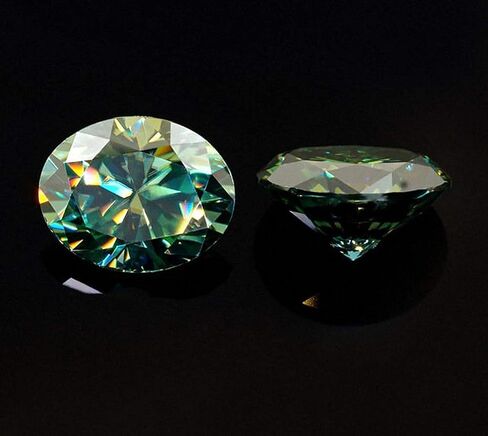 Loose Moissanite 3 CT Oval Cut Green Moissanite Diamond Loose Stone for Engagement Ring, Earring, Pendant, Bracelet, Jewelry for Women, Gifts in Kuwait