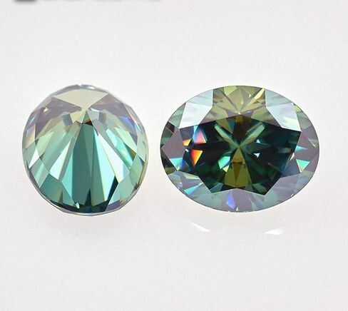 Loose Moissanite 3 CT Oval Cut Green Moissanite Diamond Loose Stone for Engagement Ring, Earring, Pendant, Bracelet, Jewelry for Women, Gifts in Kuwait