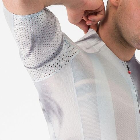 CASTELLI، قميص Aero Race 8S - للرجال، رمادي فضي/رمادي دخاني، M in Kuwait