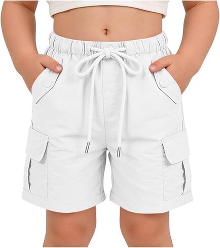 Girls Cargo Shorts Kids Bermuda Hiking Athletic Summer Casual Uniform Baggy Cargo Shorts with Pockets in Saudi Arabia