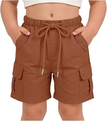 Girls Cargo Shorts Kids Bermuda Hiking Athletic Summer Casual Uniform Baggy Cargo Shorts with Pockets in Saudi Arabia