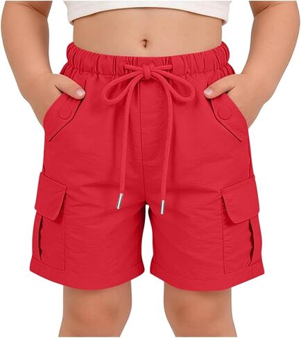Girls Cargo Shorts Kids Bermuda Hiking Athletic Summer Casual Uniform Baggy Cargo Shorts with Pockets in Saudi Arabia