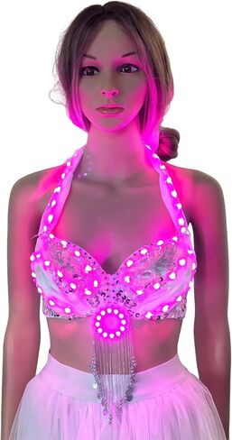 LED Bra Luminous Bra APP Control Light Up Glowing Bra for Belly Dance Night Club Show DJ Performance Stage Wear in Saudi Arabia