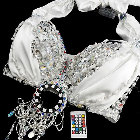 LED Bra Luminous Bra APP Control Light Up Glowing Bra for Belly Dance Night Club Show DJ Performance Stage Wear in Saudi Arabia