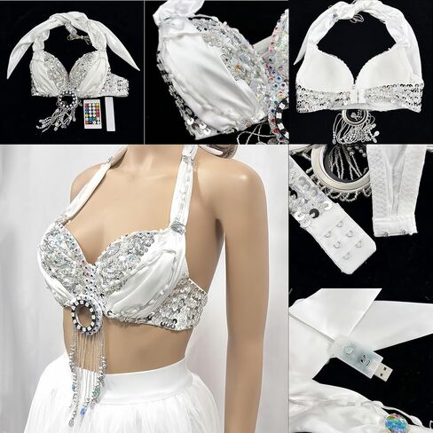 LED Bra Luminous Bra APP Control Light Up Glowing Bra for Belly Dance Night Club Show DJ Performance Stage Wear in Saudi Arabia