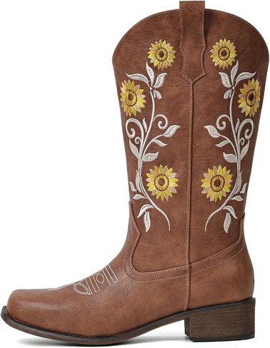 Cowboy Boots For Women Sunflower Square Toe Western Cowgirl Boots in Kuwait