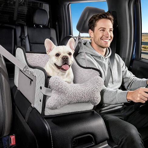 Center Console Dog Car Seat,Pet Puppy Middle Console Dog Car Seat for Small Dogs (Black, Large) in Kuwait
