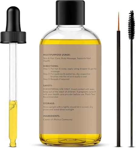 Majestic Pure Castor Oil - 100% Pure & Natural - Premium Grade, Cold Pressed, Hexane Free - Hair, Eyelashes, Eyebrows, Nails - Moisturizing & Nourishing - 2 Fl Oz in Kuwait