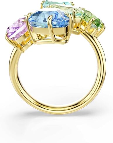 Swarovski Gema motif ring, Mixed cuts, Multicolored, Gold-tone plated in Saudi Arabia