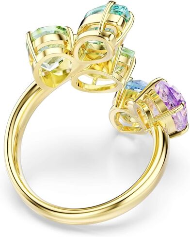 Swarovski Gema motif ring, Mixed cuts, Multicolored, Gold-tone plated in Saudi Arabia