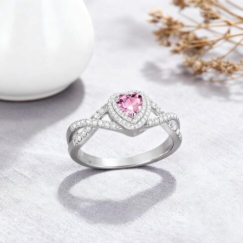Birthstone Cremation Urn Ring for Ashes Heart Cut Birthstone with Moissanite Urn Keepsake Rings for Women 925 Sterling Silver Memorial Cremation Jewelry Hold Loved Ones Ashes Ring in Saudi Arabia