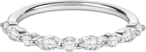 Gem's Beauty Silver Eternity Ring for Women | 925 Sterling Silver Adjustable Rings | Moissanite Stacking Bands | Dainty Stackable Rings Size 5-10 in Saudi Arabia