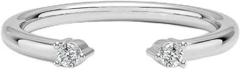 Gem's Beauty Silver Eternity Ring for Women | 925 Sterling Silver Adjustable Rings | Moissanite Stacking Bands | Dainty Stackable Rings Size 5-10 in Saudi Arabia