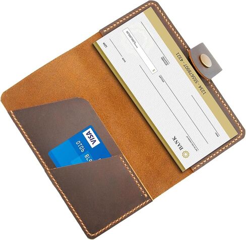 Personalized Checkbook Cover, Leather Checkbook, Checkbook Wallet And Holder, Checkbook Case, Custom Checkbook, Custom Checkbook Covers, Gift For Him,Customized Gifts in Kuwait