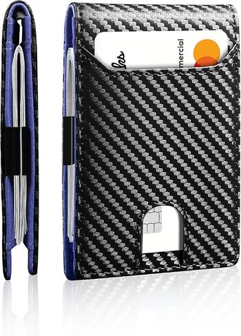 Slim Wallet for Men,Money Clip Minimalist Card Wallet RFID Blocking Front Pocket Bifold Mens Wallet Thin Credit Card Holder with 11 Card Slots ID Window Crazy Horse Coffee in Saudi Arabia