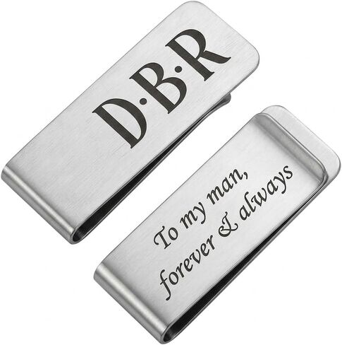 Personalized Monogram Money Clip, Engraved Money Clip for Men, Initial Holder Gifts, Father Day Gifts, Money Keepsake for Husband in Kuwait