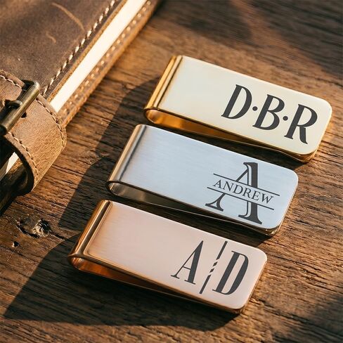 Personalized Monogram Money Clip, Engraved Money Clip for Men, Initial Holder Gifts, Father Day Gifts, Money Keepsake for Husband in Kuwait